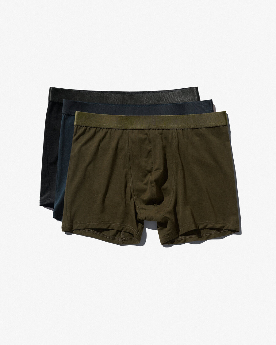 3er-pack herren-boxershorts in schwarz olivgrün und dunkelblau jetzt kaufen — cdlp