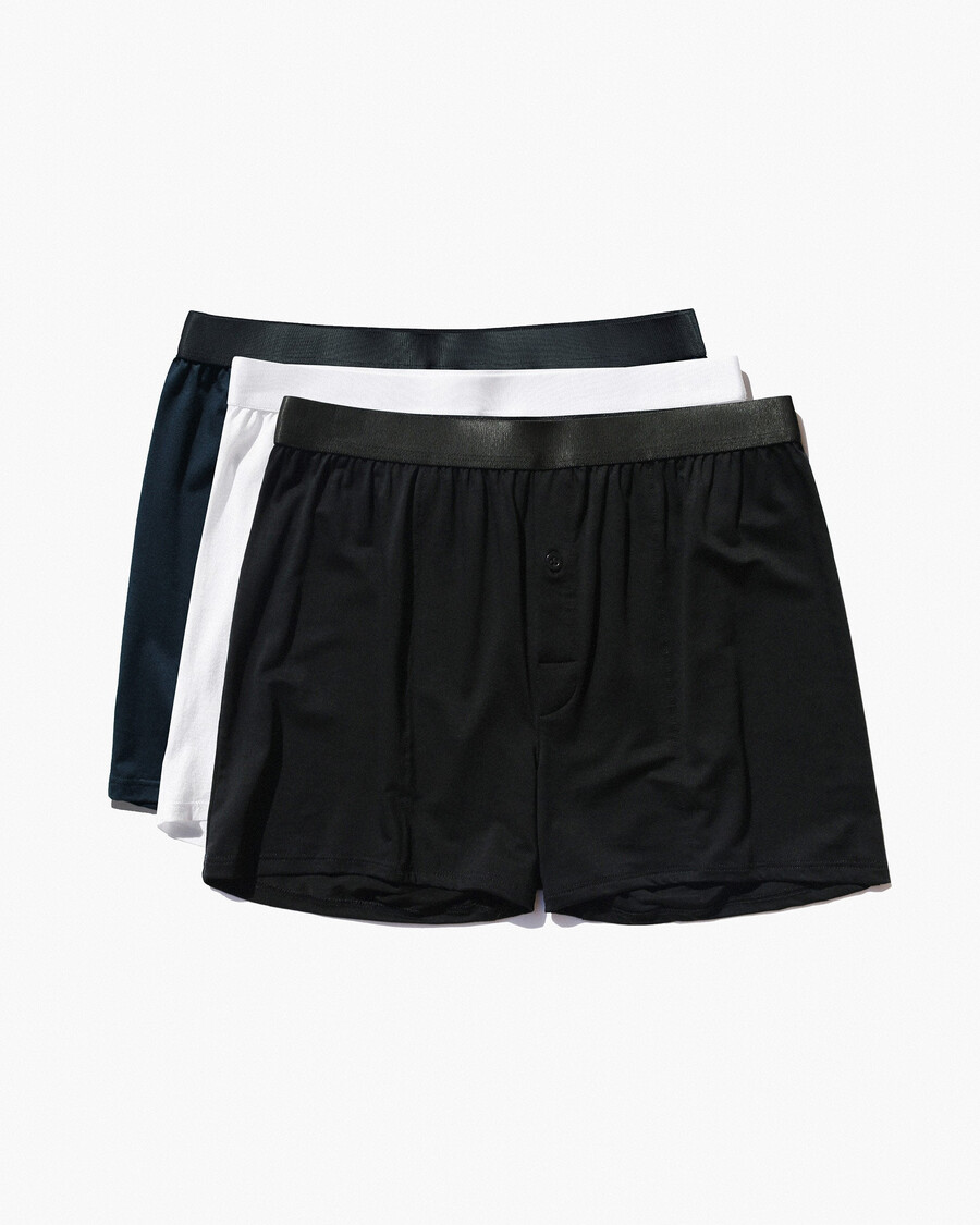 3 herren-boxershorts in schwarz weiß und dunkelblau jetzt kaufen — cdlp
