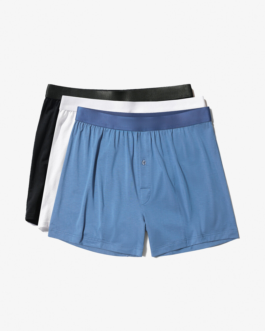 6 herren-boxershorts in schwarz weiß und azurblau jetzt kaufen — cdlp