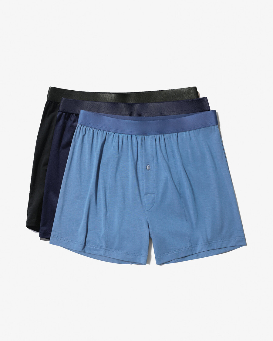 6 herren-boxershorts in schwarz dunkelblau und azurblau jetzt kaufen — cdlp