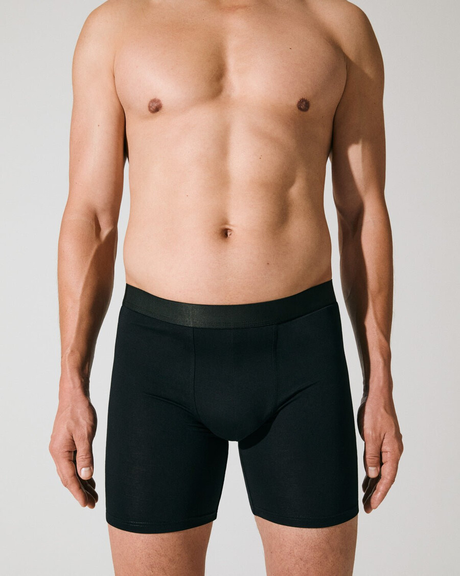6 × herren-boxershorts lang in schwarz dunkelblau und salbei jetzt kaufen — cdlp