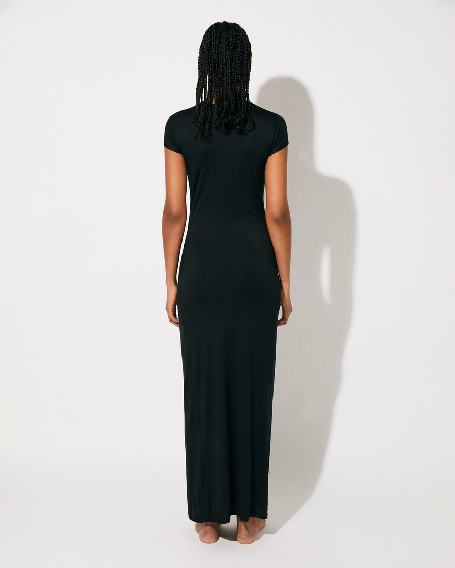 schwarzes leichtes kurzarmkleid für damen shop—cdlp