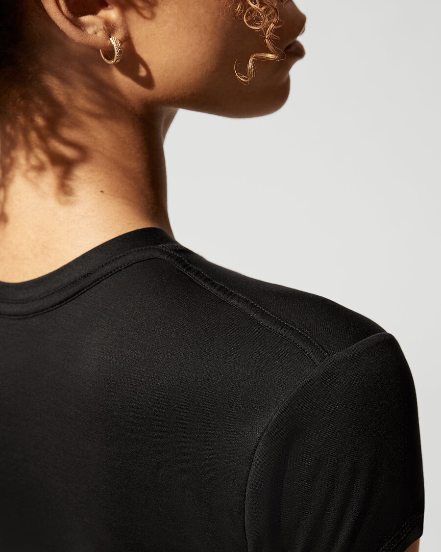 schwarzes leichtes kurzarmkleid für damen shop—cdlp