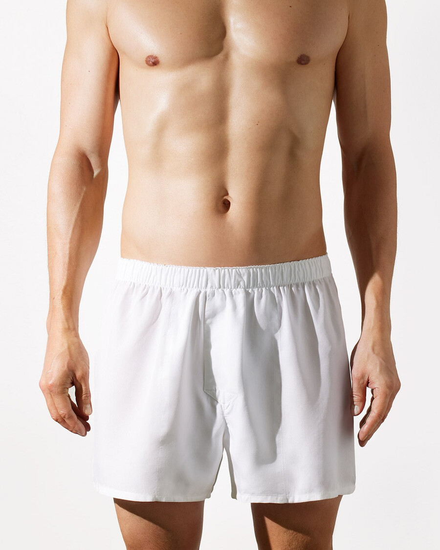 klassische gewebte herren-boxershorts in weiß jetzt kaufen — cdlp