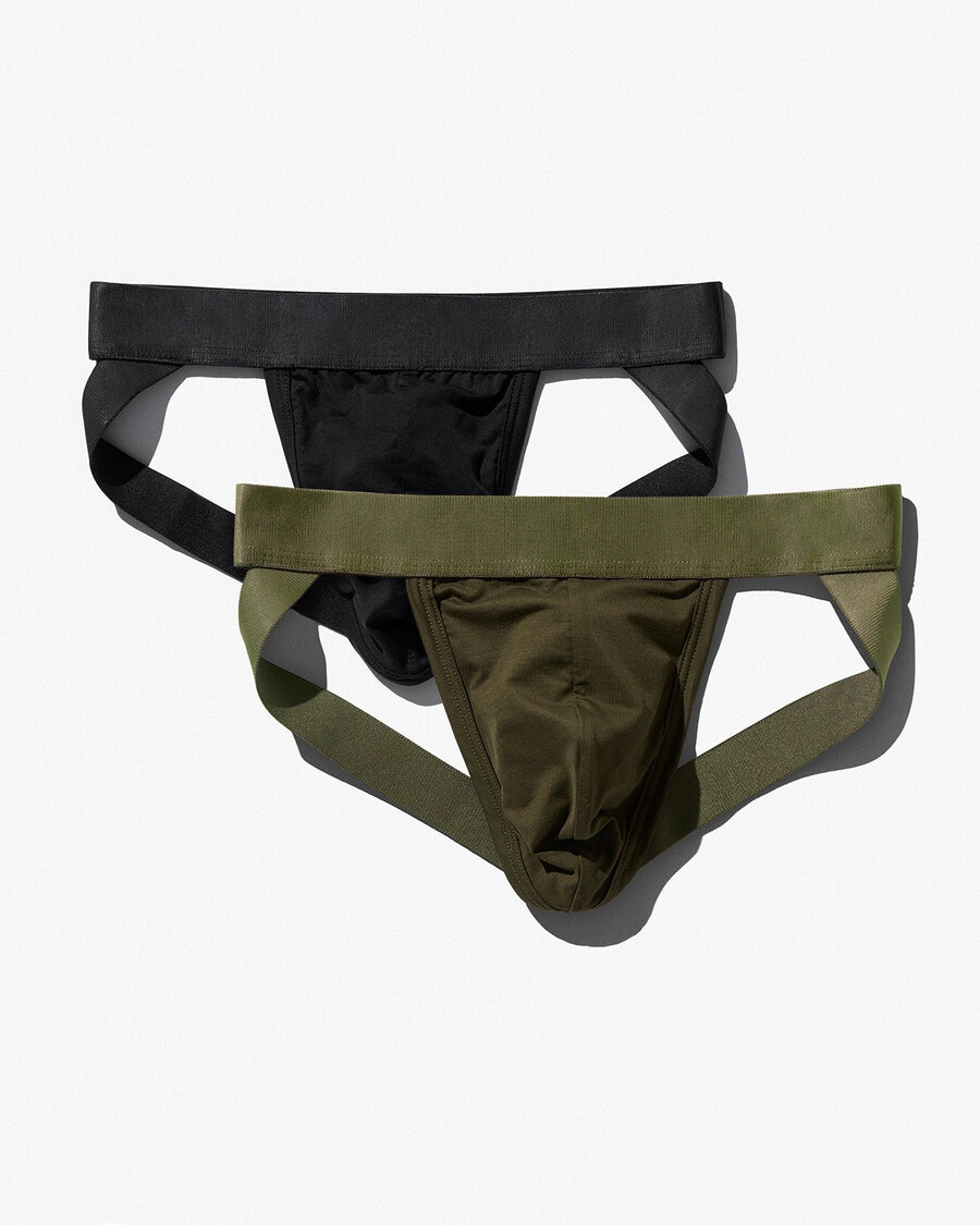 2 x herren-jockstraps in schwarz und olivgrün jetzt kaufen — cdlp