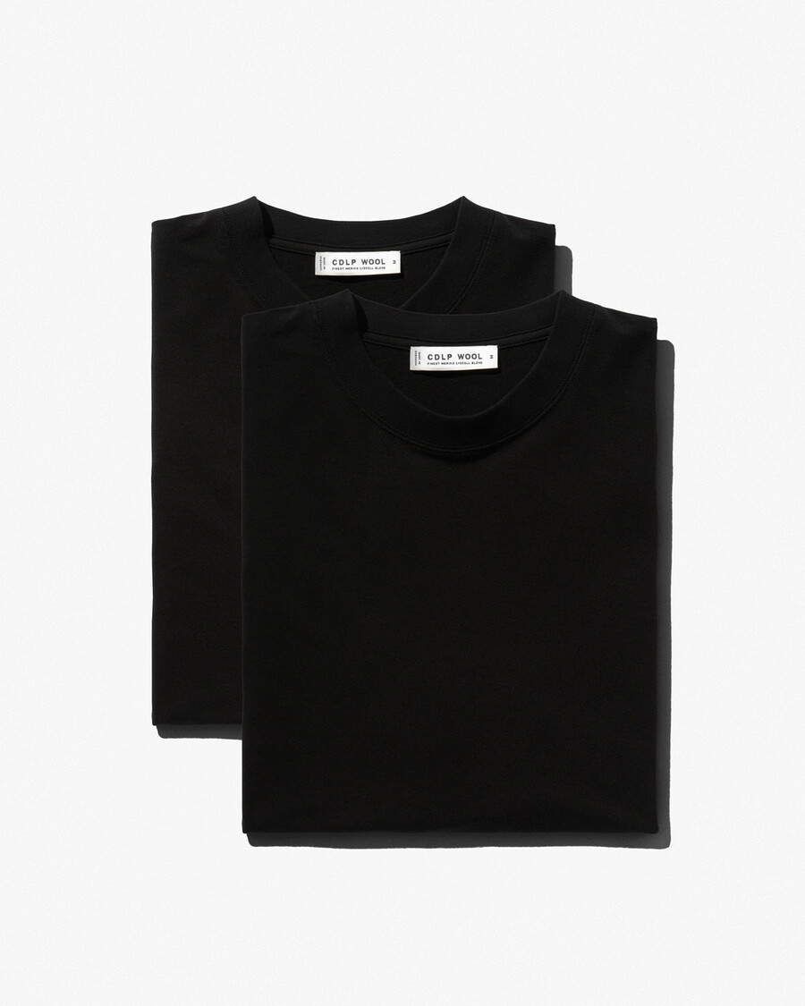2 x herren-t-shirt aus merinowolle in schwarz jetzt kaufen — cdlp