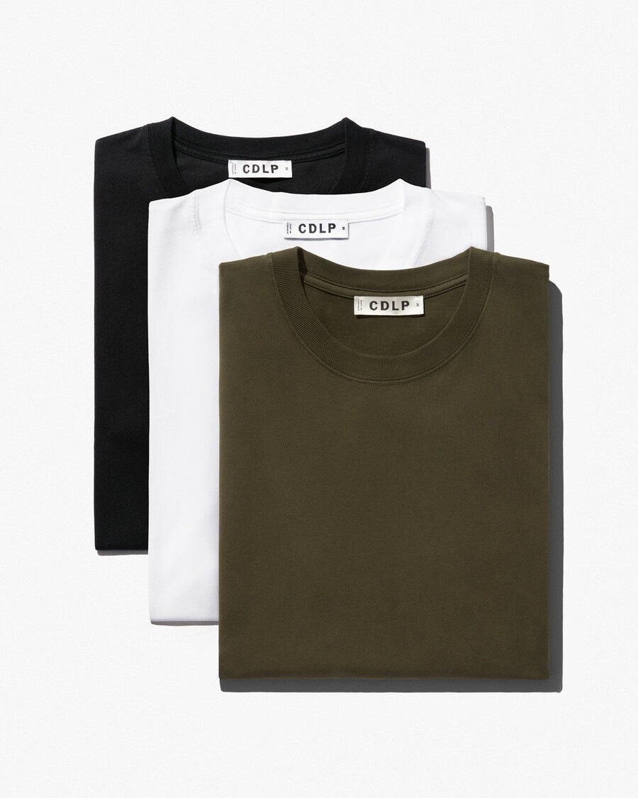 × herren-t-shirt mittelschwer in schwarz weiß und olivgrün shop — cdlp