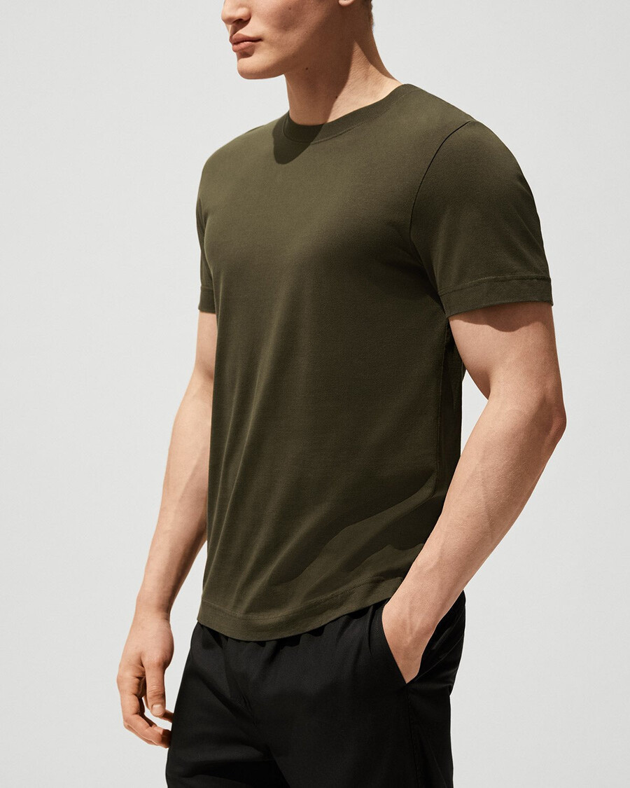 × herren-t-shirt mittelschwer in schwarz weiß und olivgrün shop — cdlp