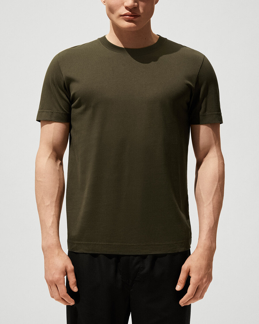 × herren-t-shirt mittelschwer in schwarz weiß und olivgrün shop — cdlp