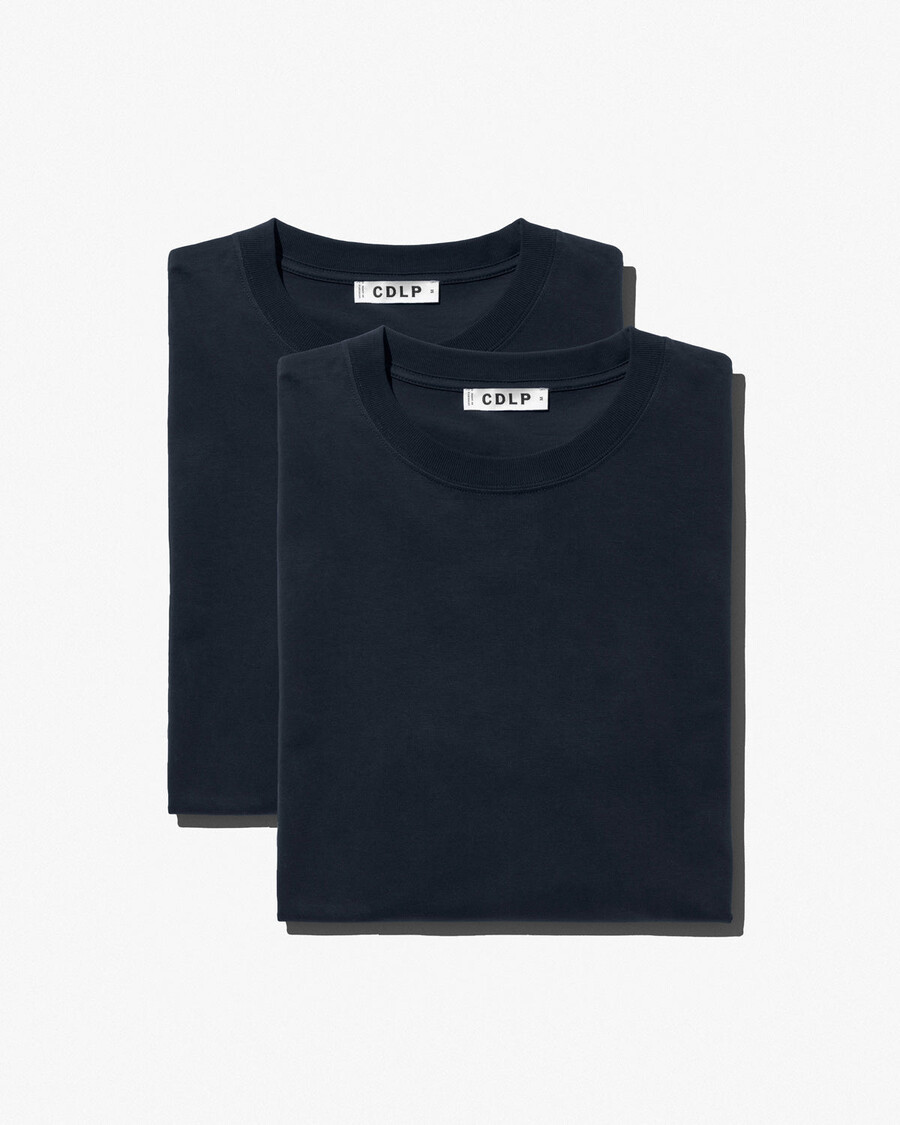 2 x herren-langarmshirt mittelschwer in dunkelblau shop—cdlp