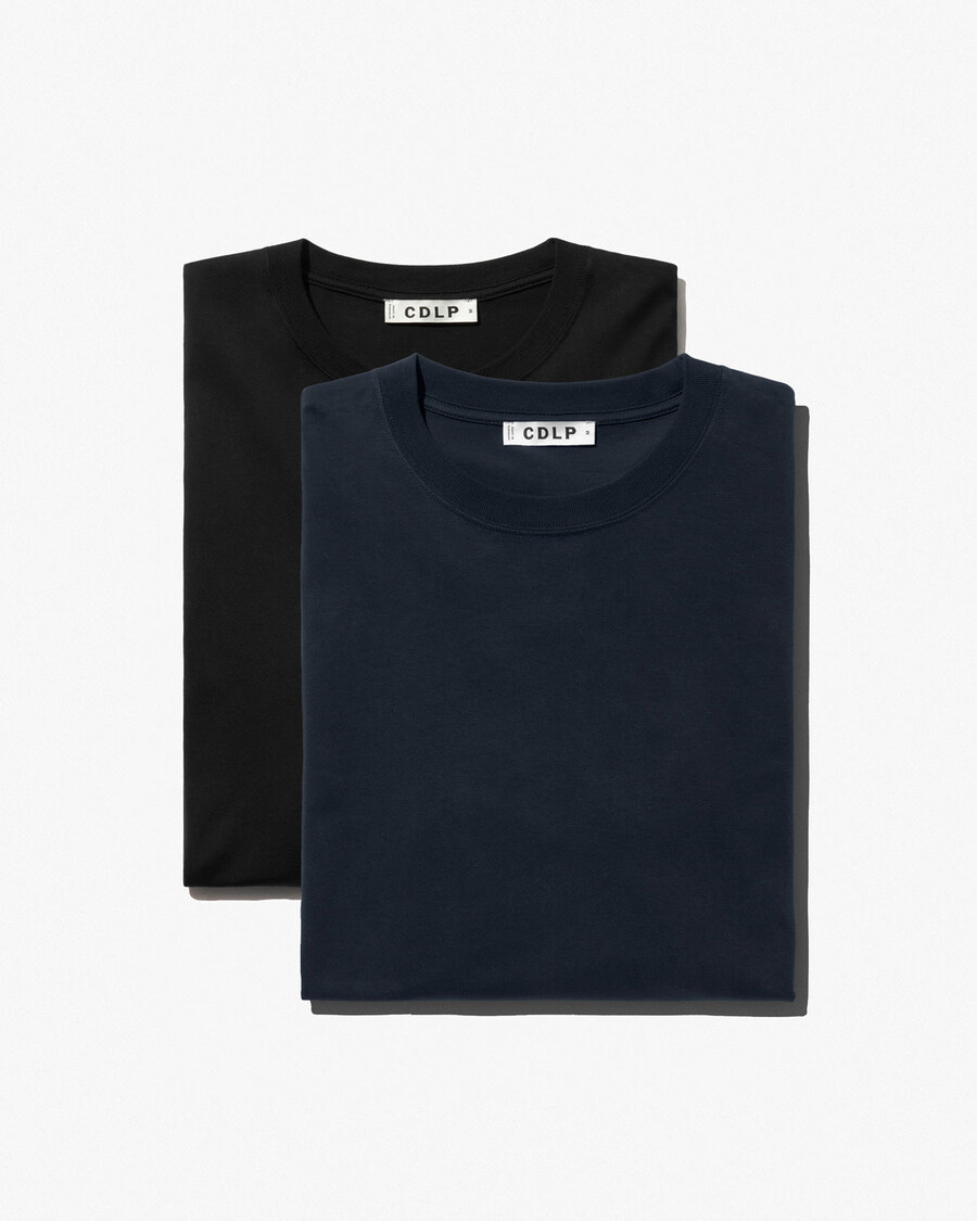 2 x herren-langarmshirt mittelschwer in schwarz und dunkelblau shop—cdlp