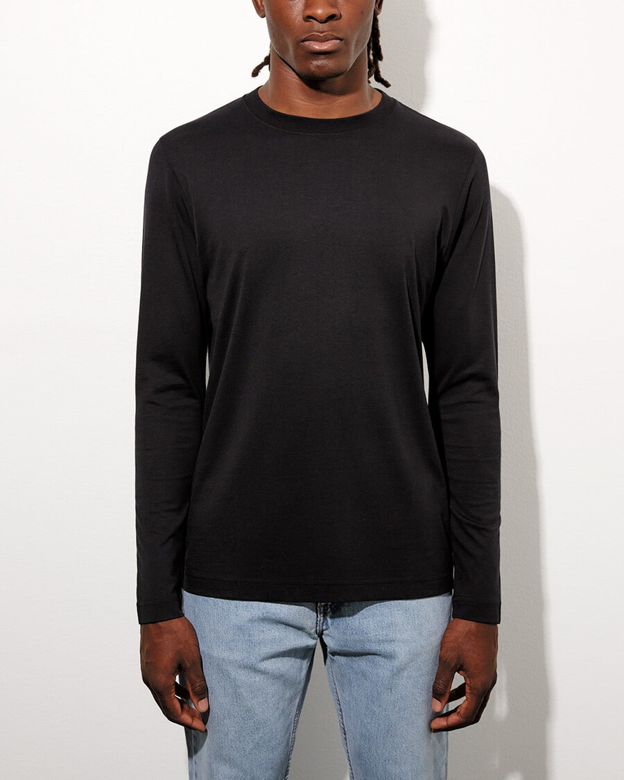 2 x herren-langarmshirt mittelschwer in schwarz und dunkelblau shop—cdlp