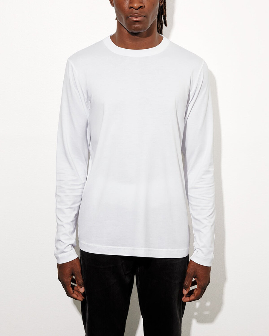 2 x herren-langarmshirt mittelschwer in weiß und dunkelblau shop—cdlp