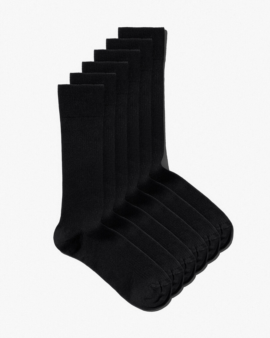 6 x herren-rippsocken aus baumwolle mittellang schwarz shop — cdlp