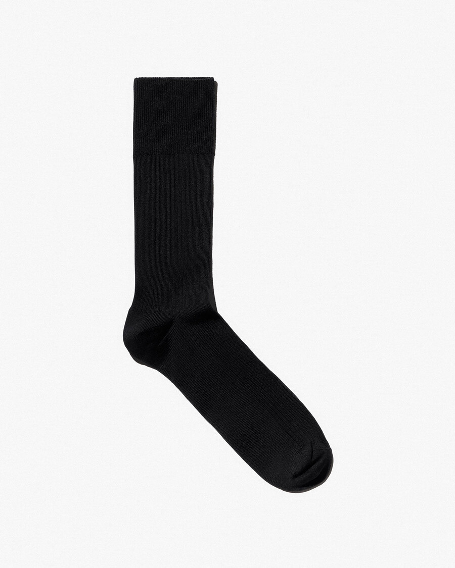 6 x herren-rippsocken aus baumwolle mittellang schwarz shop — cdlp