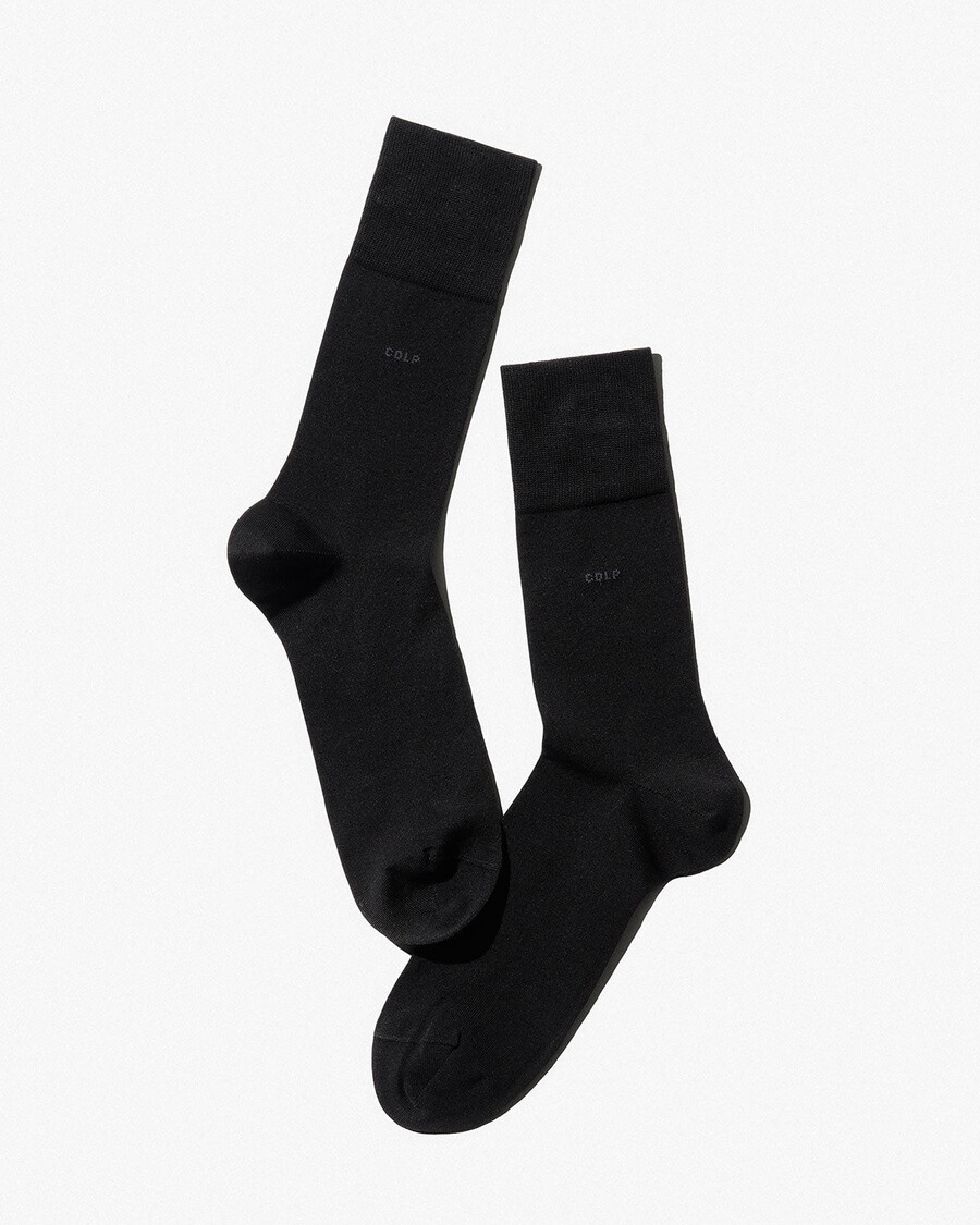 6 x unisex-baumwollsocken mittellang in schwarz shop — cdlp