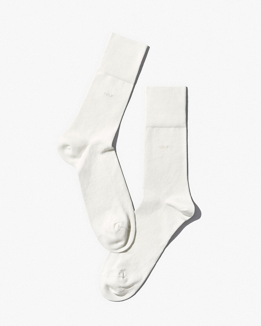unisex-baumwollsocken in weiß mittellang jetzt kaufen — cdlp