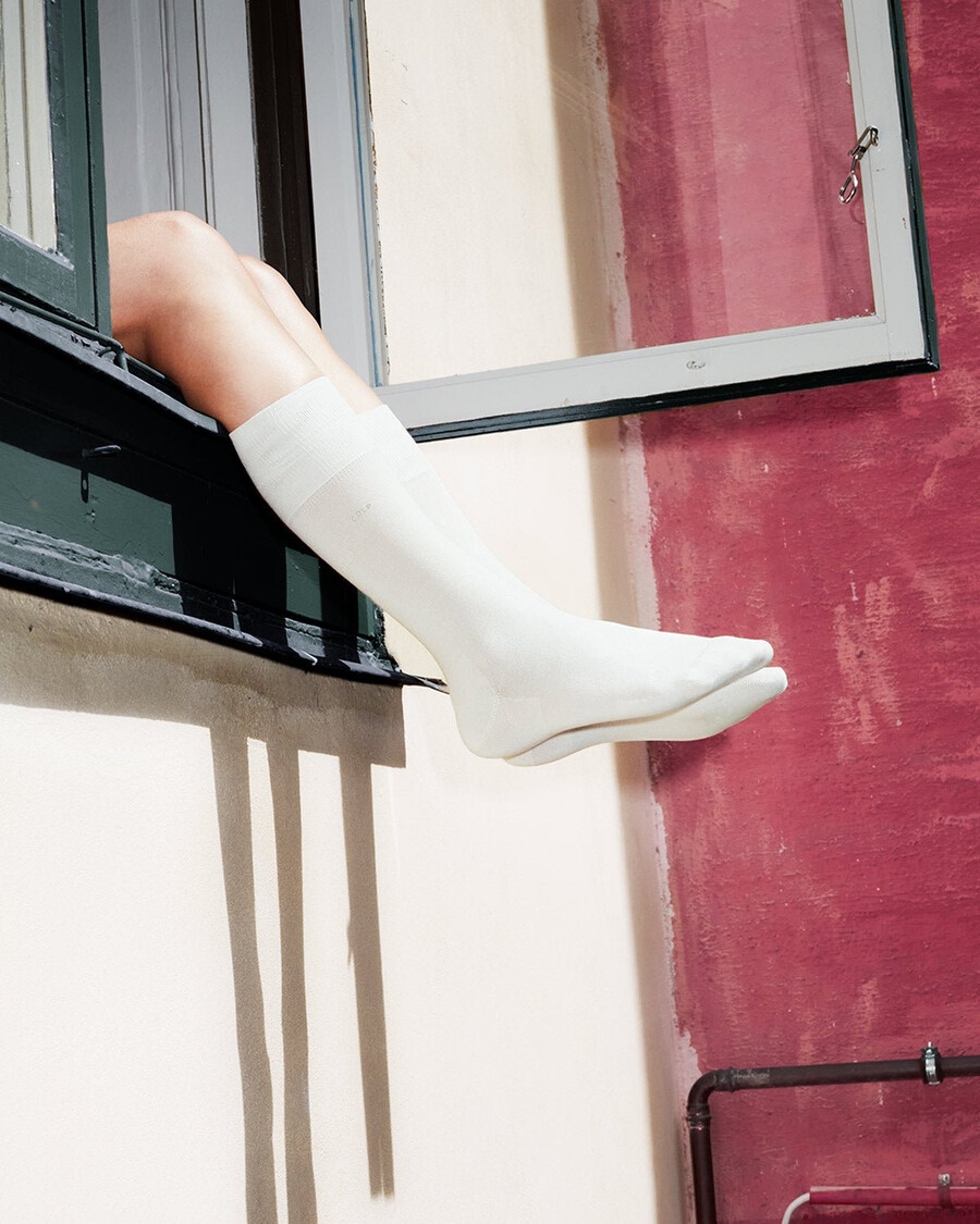 unisex-baumwollsocken in weiß mittellang jetzt kaufen — cdlp