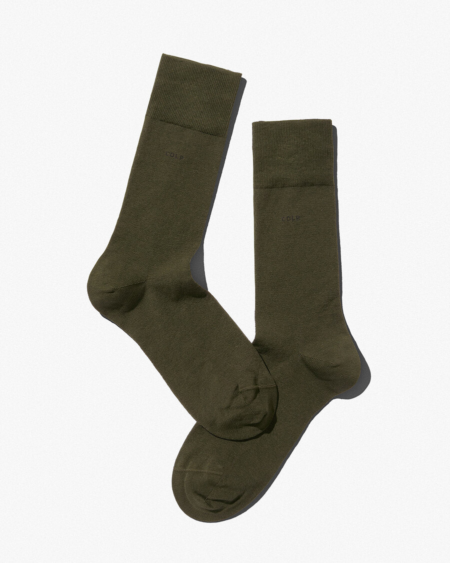 6 x unisex-baumwollsocken mittellang in olivgrün jetzt kaufen – cdlp