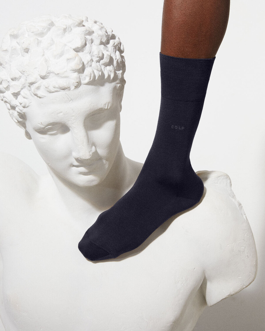 6 x unisex-baumwollsocken mittellang in dunkelblau shop—cdlp
