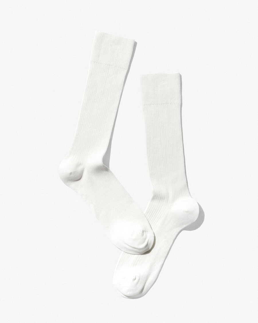 6 x damen-rippsocken aus baumwolle mittellang weiß shop—cdlp