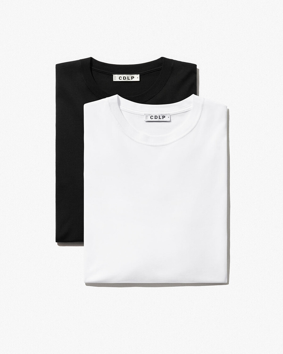 2 x damen-t-shirt mittelschwer in weiß und schwarz shop — cdlp