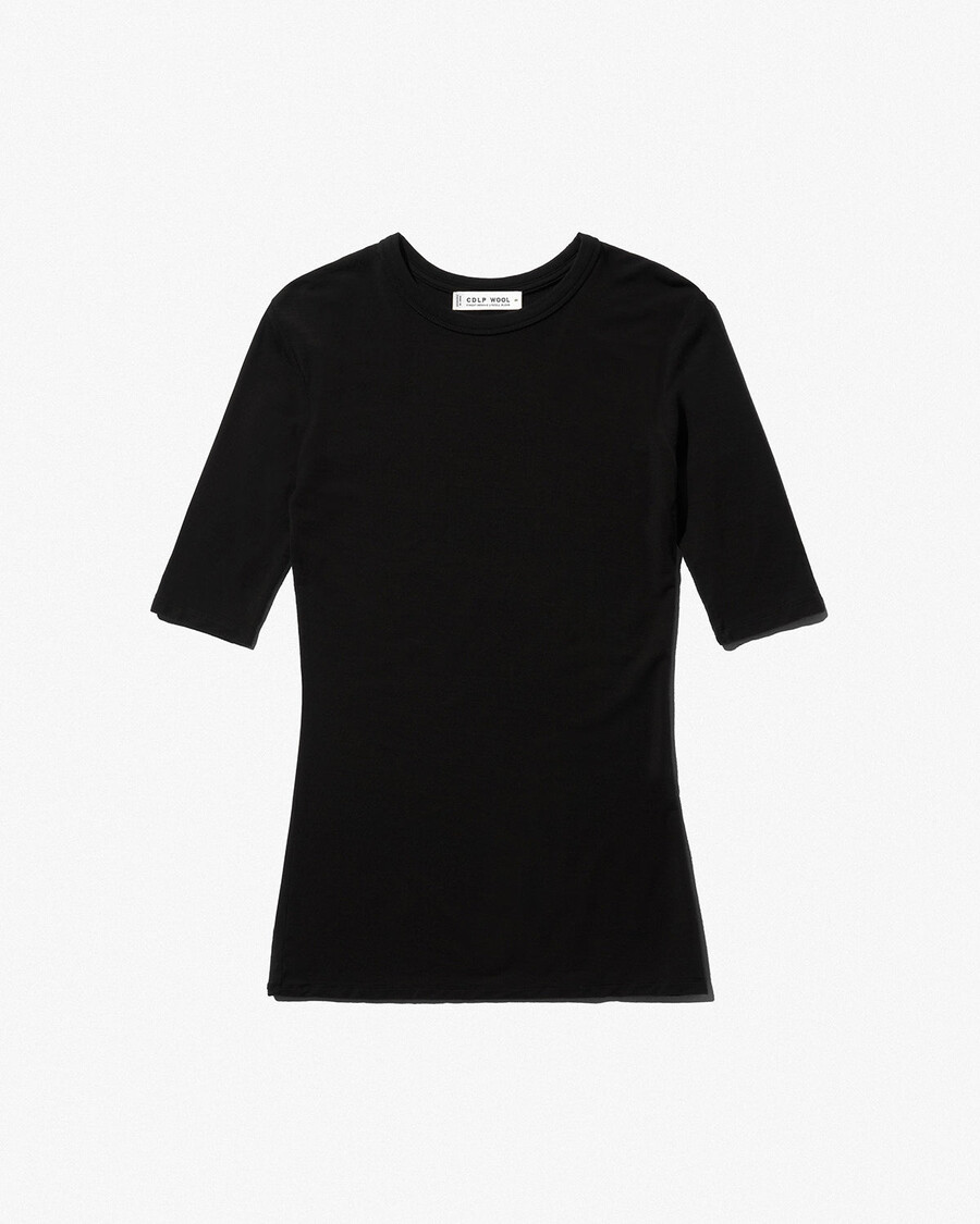 schwarzes damen-t-shirt aus merinowolle jetzt shoppen — cdlp