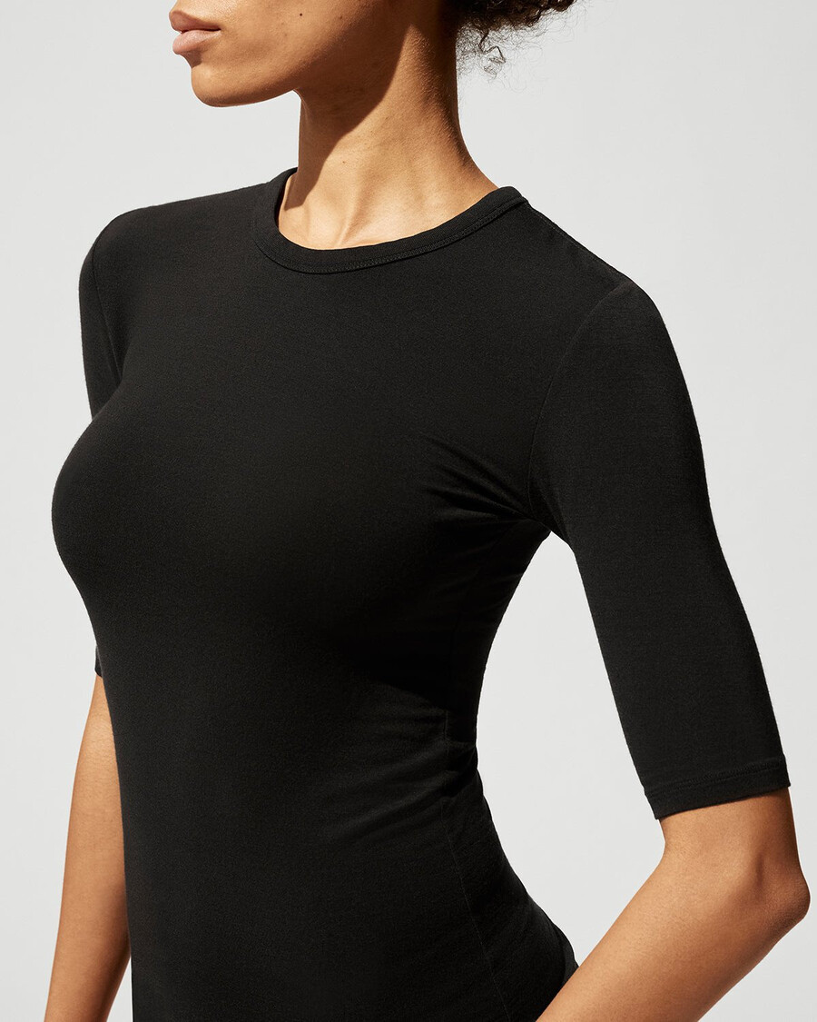 schwarzes damen-t-shirt aus merinowolle jetzt shoppen — cdlp
