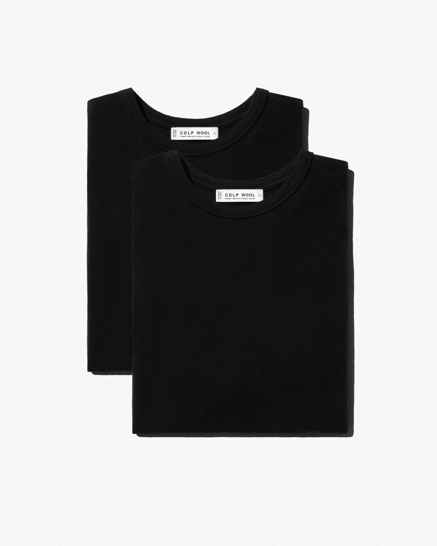 x damen-t-shirt aus merinowolle in schwarz jetzt kaufen — cdlp