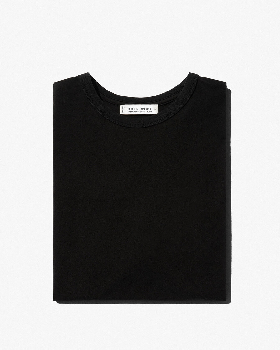 x damen-t-shirt aus merinowolle in schwarz jetzt kaufen — cdlp