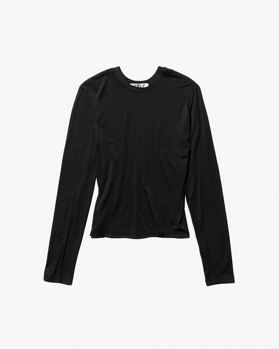leichtes damen-langarmshirt in schwarz shop—cdlp