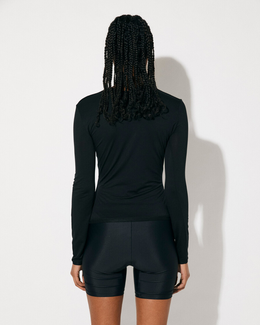 leichtes damen-langarmshirt in schwarz shop—cdlp