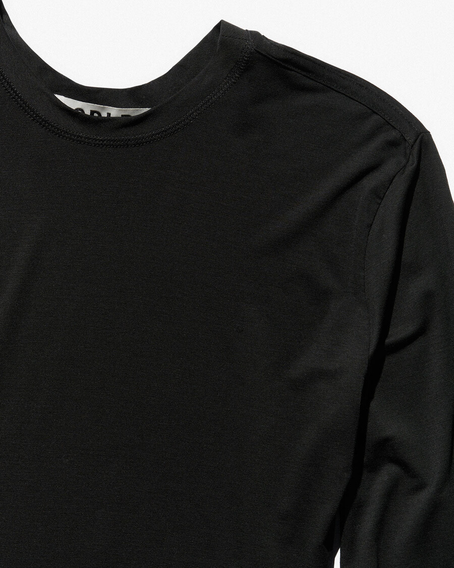 leichtes damen-langarmshirt in schwarz shop—cdlp