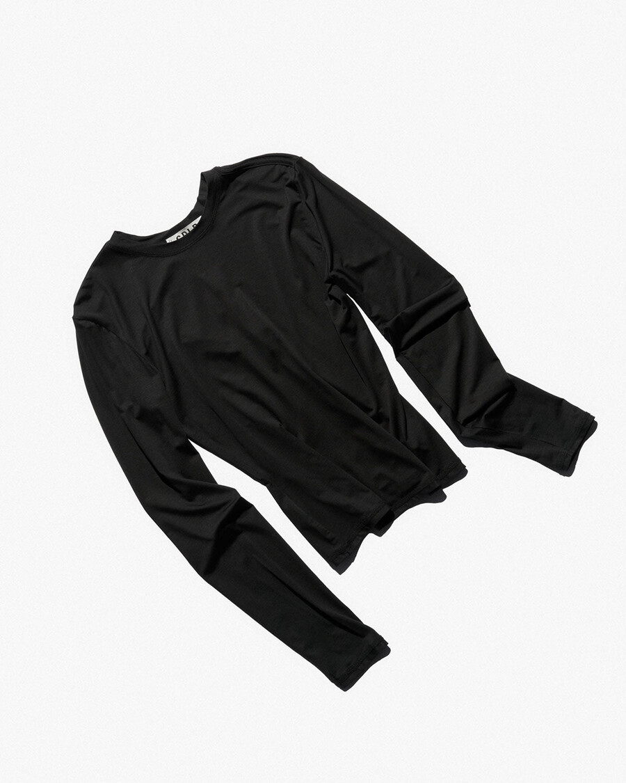 leichtes damen-langarmshirt in schwarz shop—cdlp