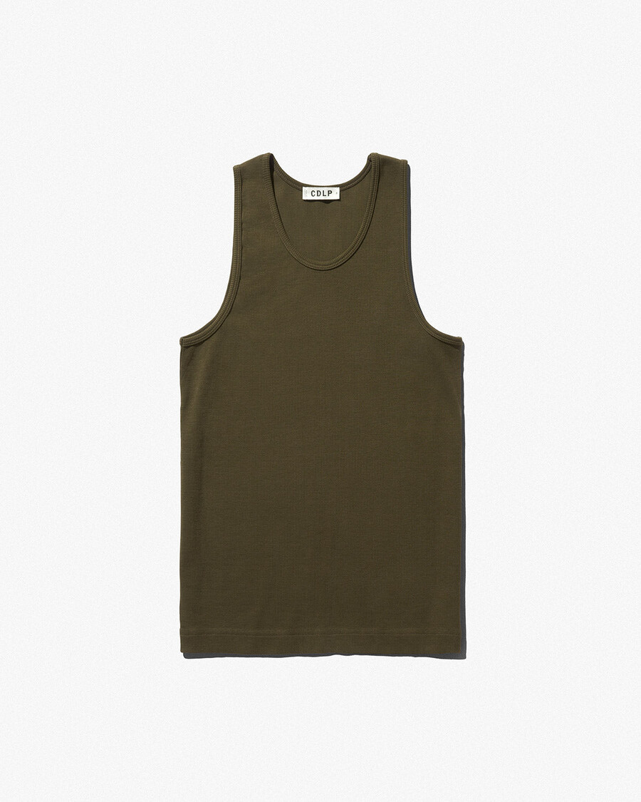 herren-rippstrick-tanktop in olivgrün jetzt shoppen — cdlp