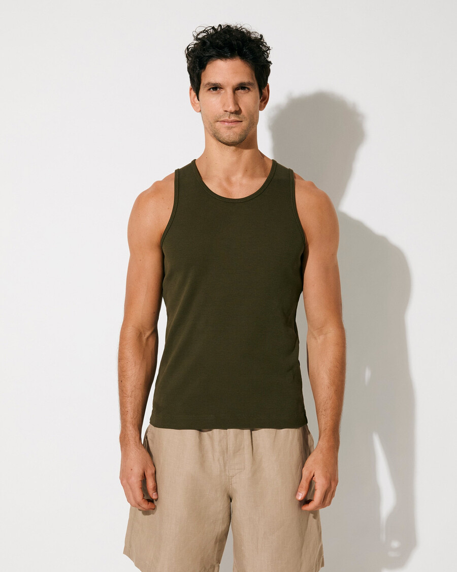 herren-rippstrick-tanktop in olivgrün jetzt shoppen — cdlp