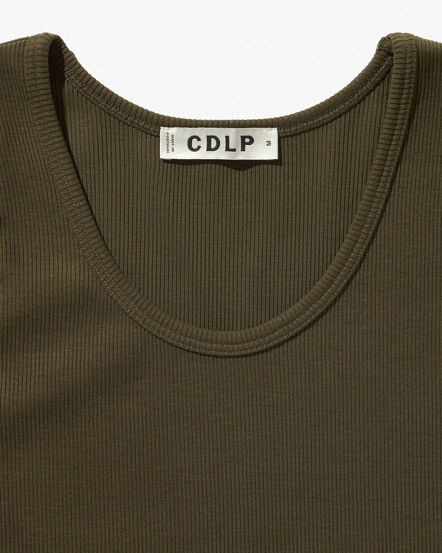 herren-rippstrick-tanktop in olivgrün jetzt shoppen — cdlp