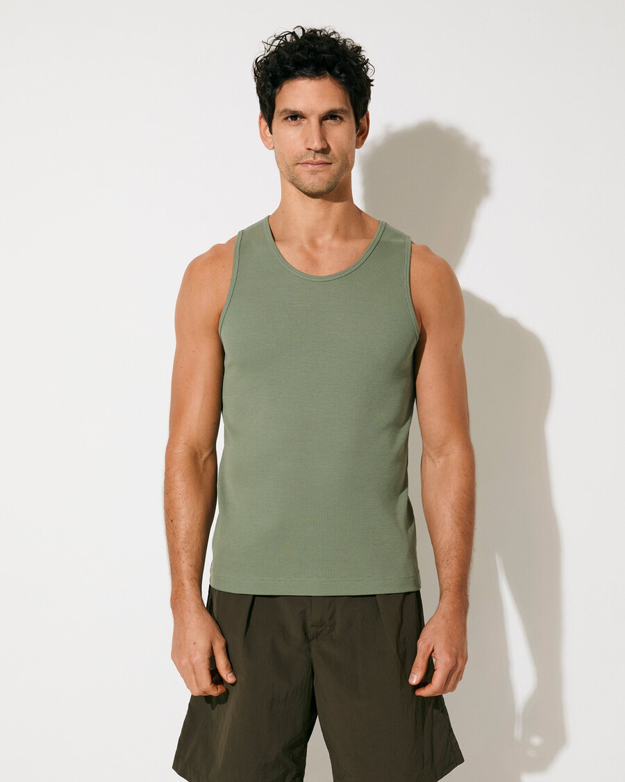 herren-rippstrick-tanktop in salbeigrün jetzt kaufen — cdlp