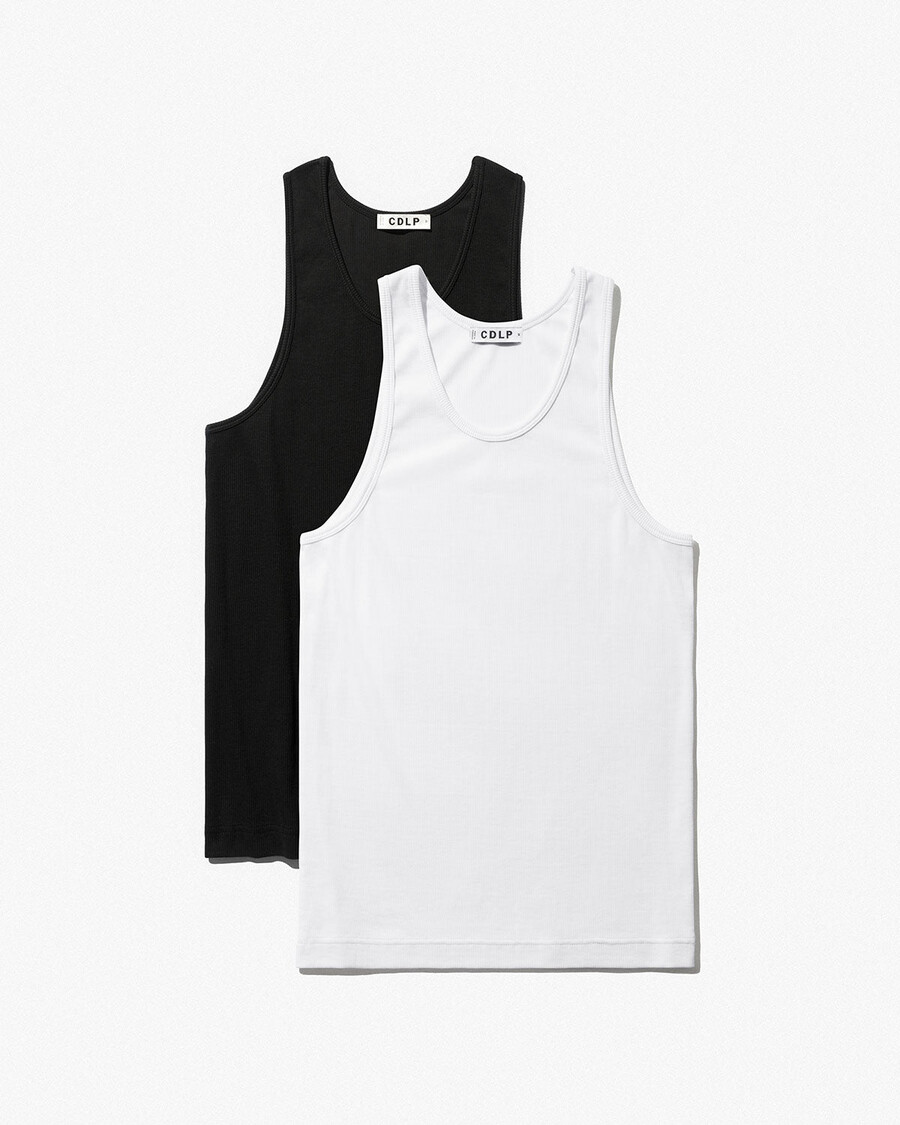 2 × herren-rippstrick-tanktop in schwarz und weiß jetzt shoppen — cdlp