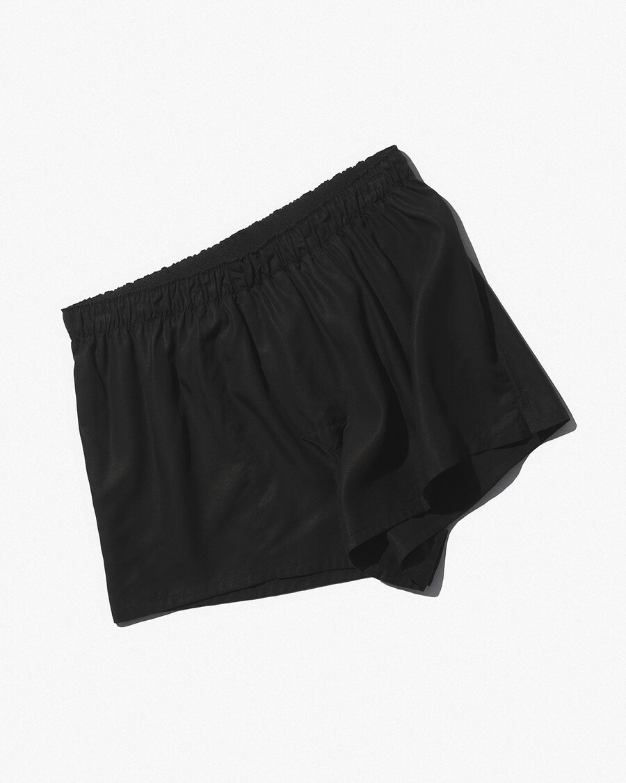 3 x herren-boxershorts aus webstoff schmal geschnitten in schwarz weiß und hellblau shop — cdlp