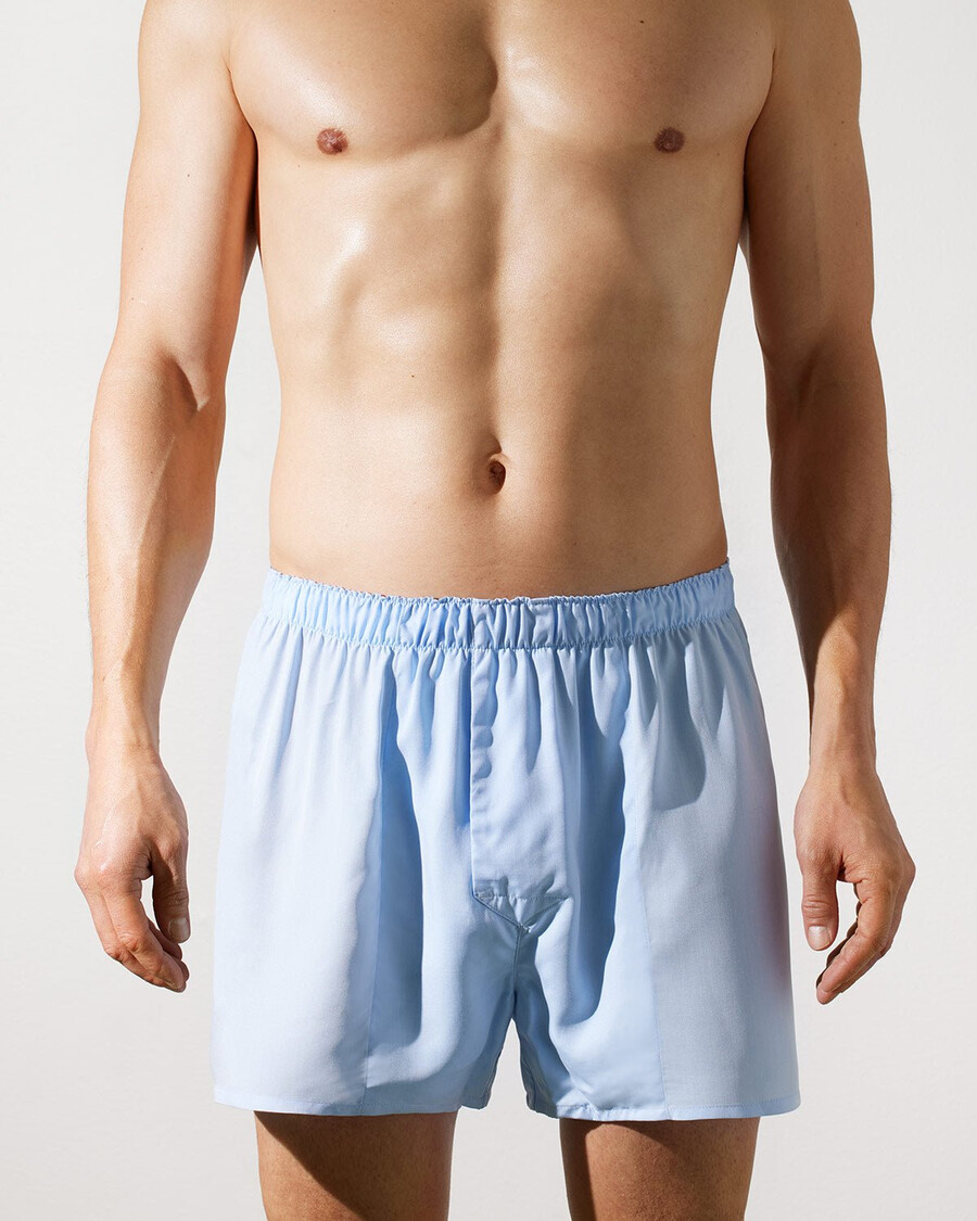 klassische herren-boxershorts aus webstoff in himmelblau shop — cdlp