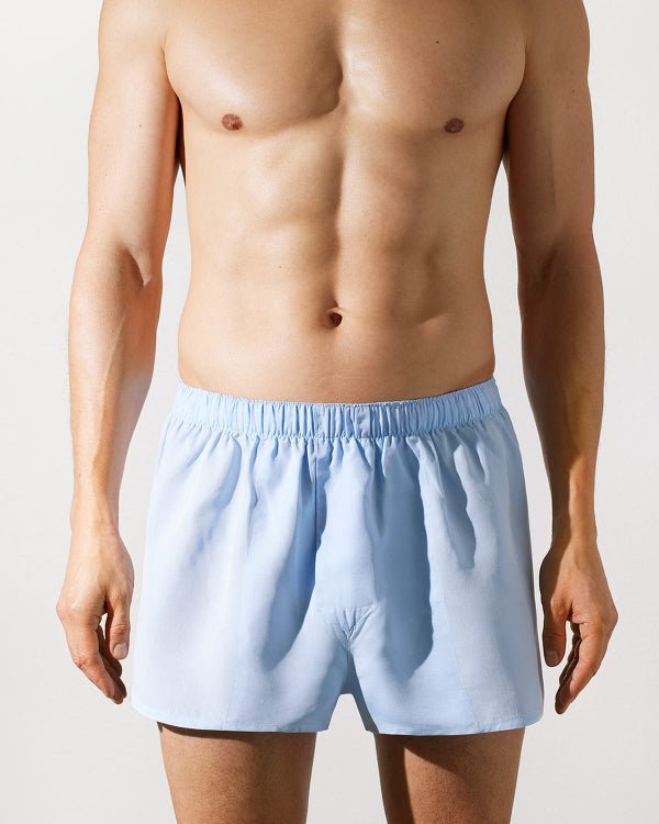 slim-fit herren-boxershorts aus webstoff in himmelblau jetzt kaufen — cdlp